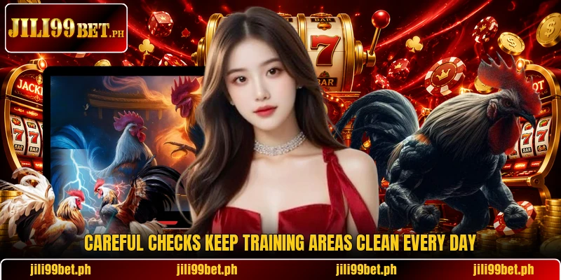 Careful checks keep training areas clean every day