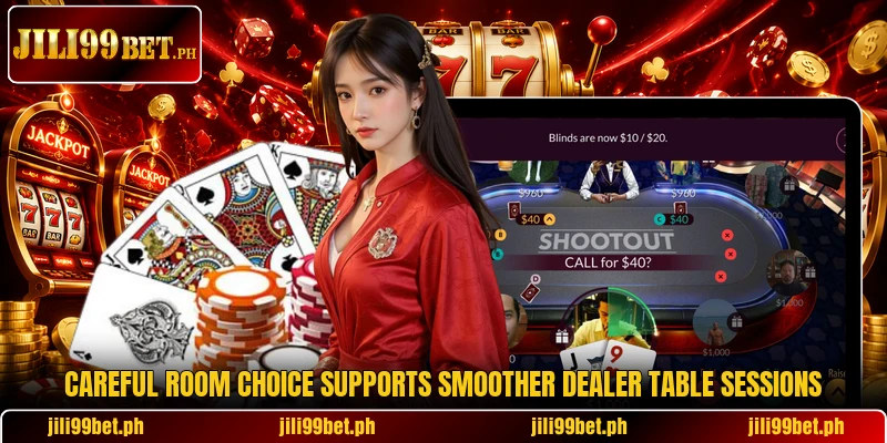 Careful room choice supports smoother dealer table sessions Careful room choice supports smoother dealer table sessions
