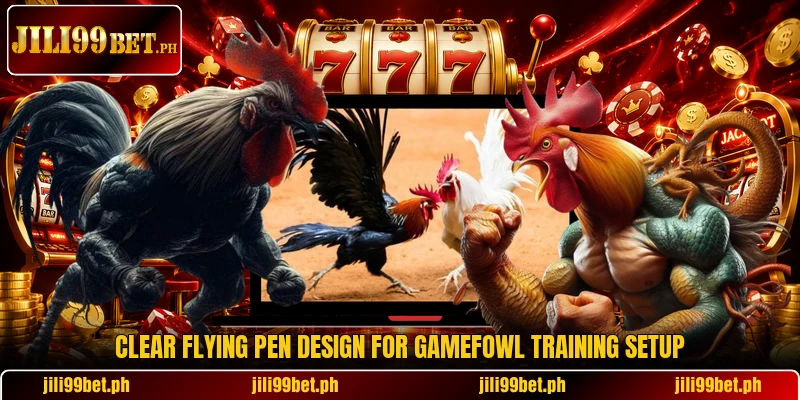 Clear flying pen design for gamefowl training setup