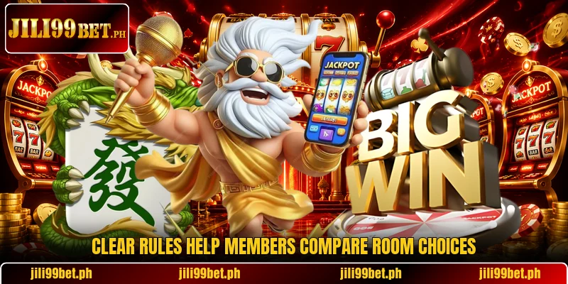 Clear rules help members compare room choices