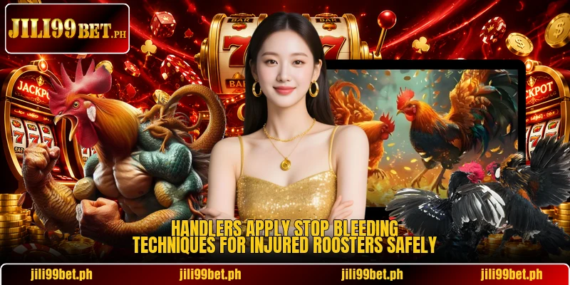 Handlers apply stop bleeding techniques for injured roosters safely Handlers apply stop bleeding techniques for injured roosters safely