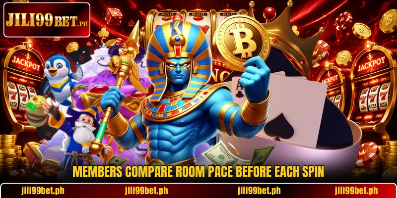 Members compare room pace before each spin Members compare room pace before each spin