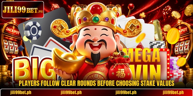 Players follow clear rounds before choosing stake values Players follow clear rounds before choosing stake values
