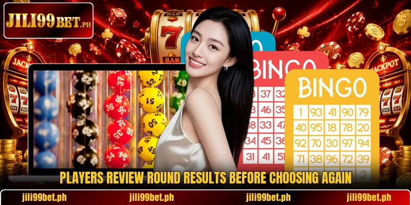 Players review round results before choosing again Players review round results before choosing again