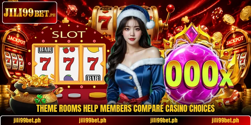 Theme rooms help members compare casino choices Theme rooms help members compare casino choices